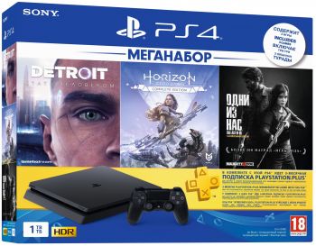 PlayStation 4 Slim 1Tb (Horizon Zero Dawn. Complete Edition + Detroit + The Last of Us + PSPlus 3М)