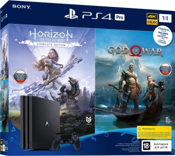 PlayStation 4 Pro 1Tb Black (God of War + Horizon Zero Dawn CE)